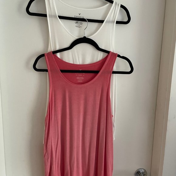 BUNDLE OF  - AMERICAN EAGLE - Favorite Tanks / White & Burnt Orange / L - Picture 6 of 6